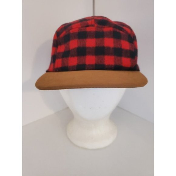 Classic Hunting Hat Red Black Cap Check Wool Buffalo Plaid  👑 Buffalo Plaid Cap Suede Brim Hunters Cap Holiday  Adult👑